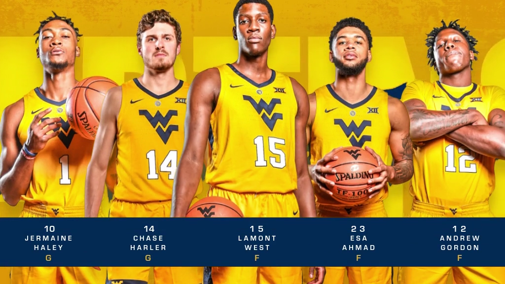 NCAA West Virginia Men's Basketball Starting Five